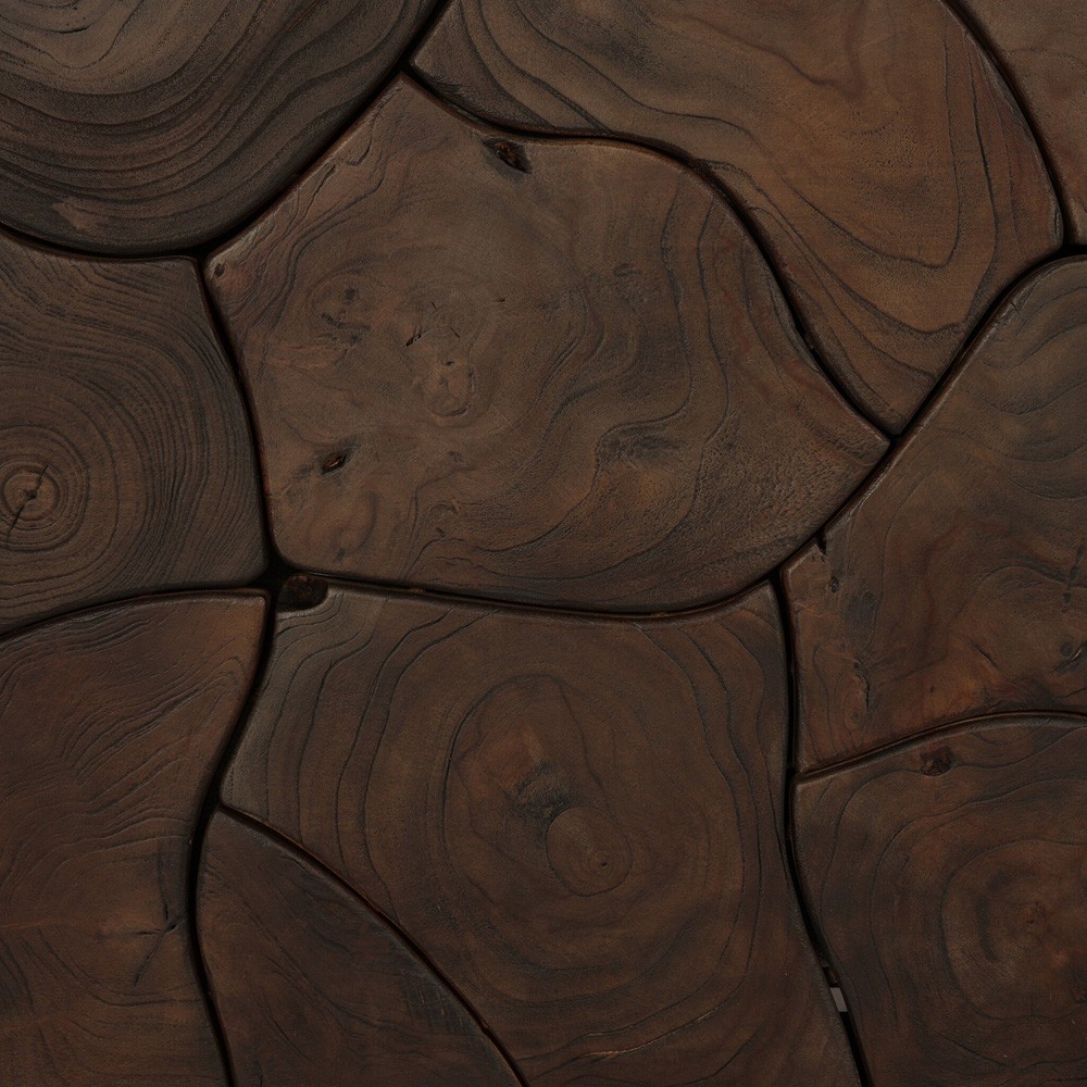 Ridge Rustic Lodge Dark Brown Teak Outdoor Sofa - 58"|