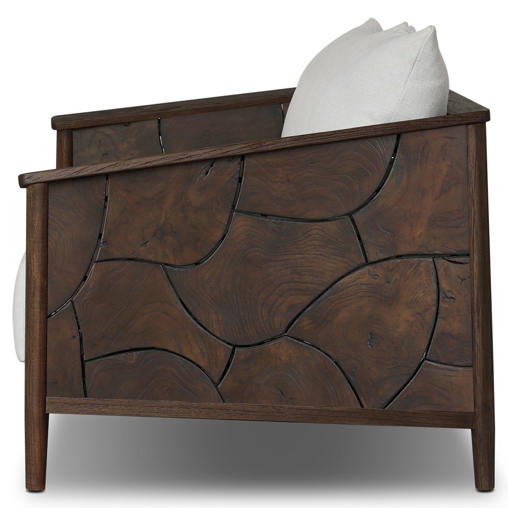 Ridge Rustic Lodge Dark Brown Teak Outdoor Sofa - 58"|