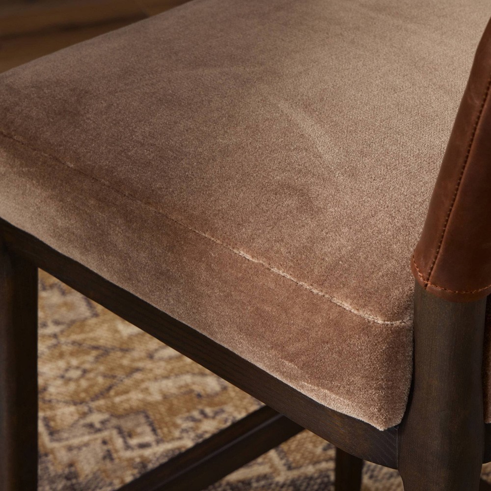 Ryver Modern Classic Brown Velvet Counter Stool|