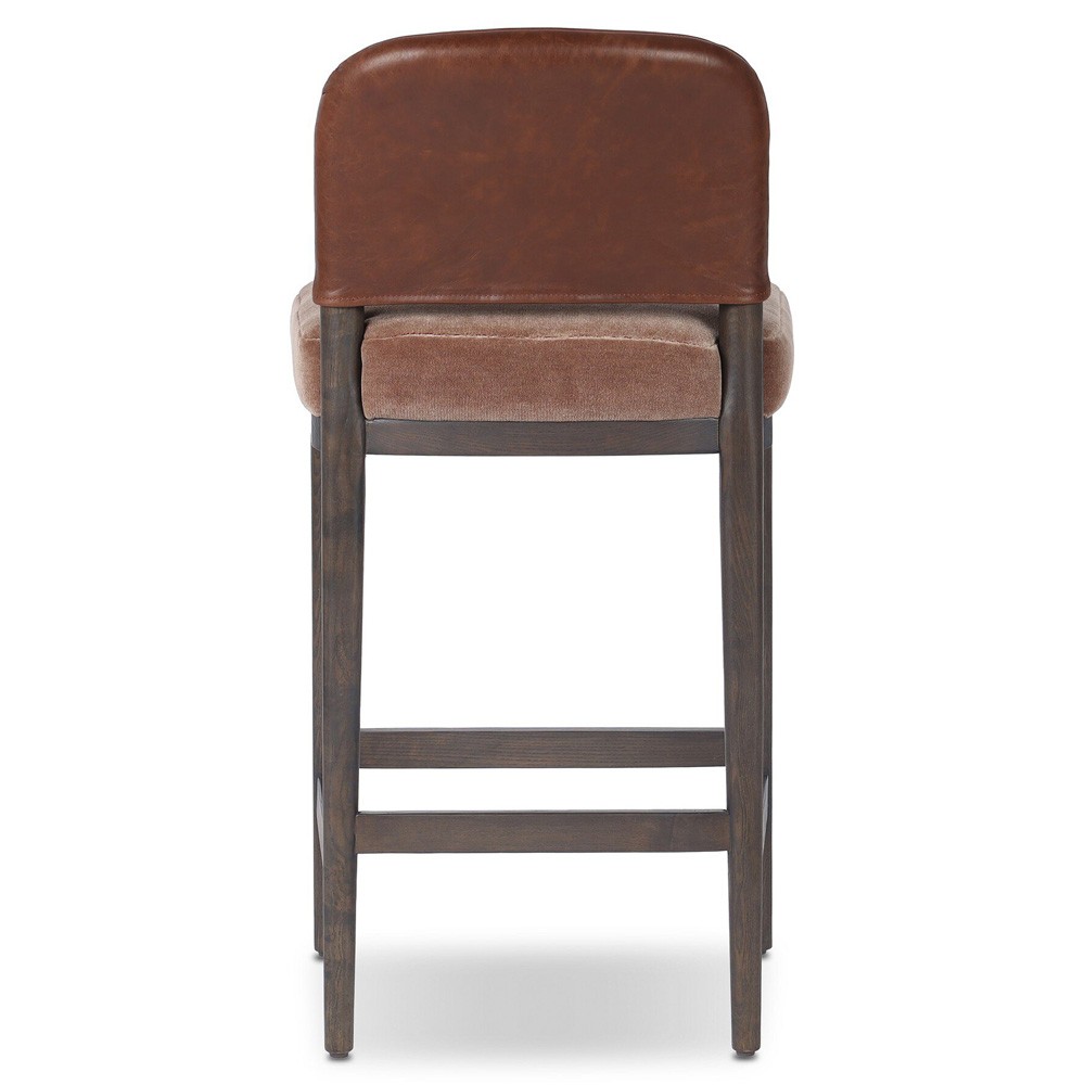 Ryver Modern Classic Brown Velvet Counter Stool|