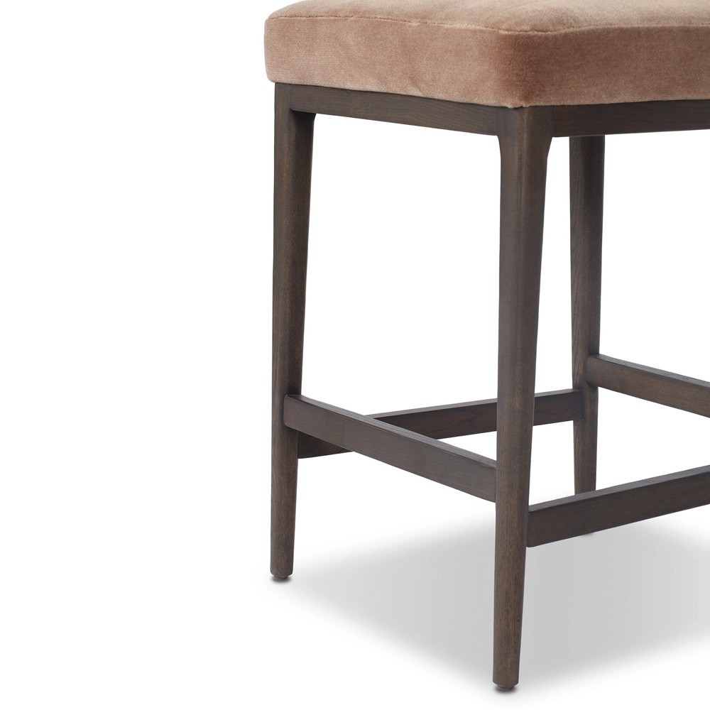 Ryver Modern Classic Brown Velvet Counter Stool|