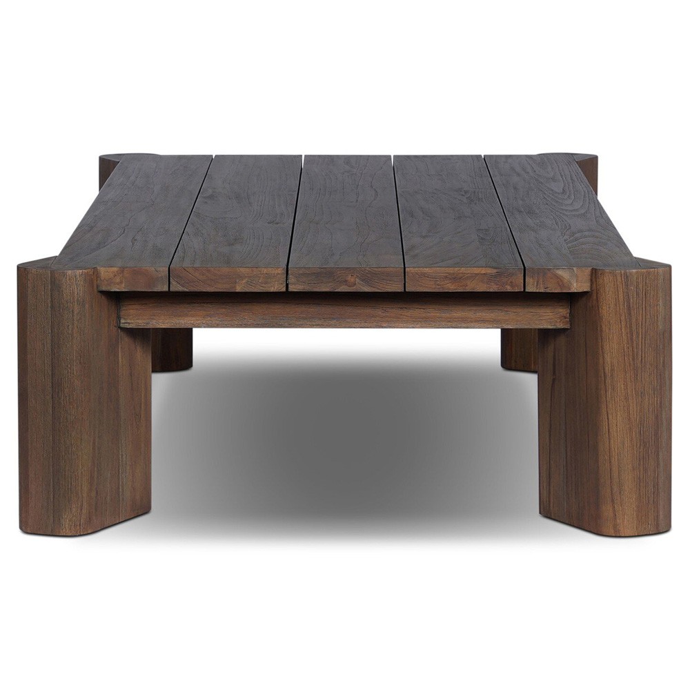 Soho Modern Classic Brown Teak Rectangular Outdoor Coffee Table|