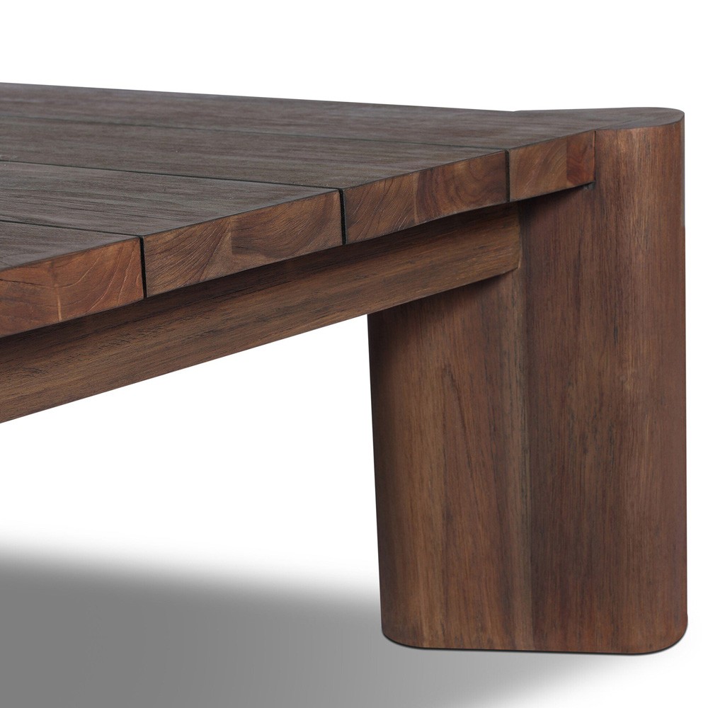 Soho Modern Classic Brown Teak Rectangular Outdoor Coffee Table|