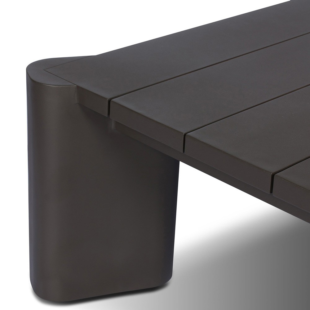 Soho Modern Classic Bronze Aluminum Rectangular Outdoor Coffee Table|