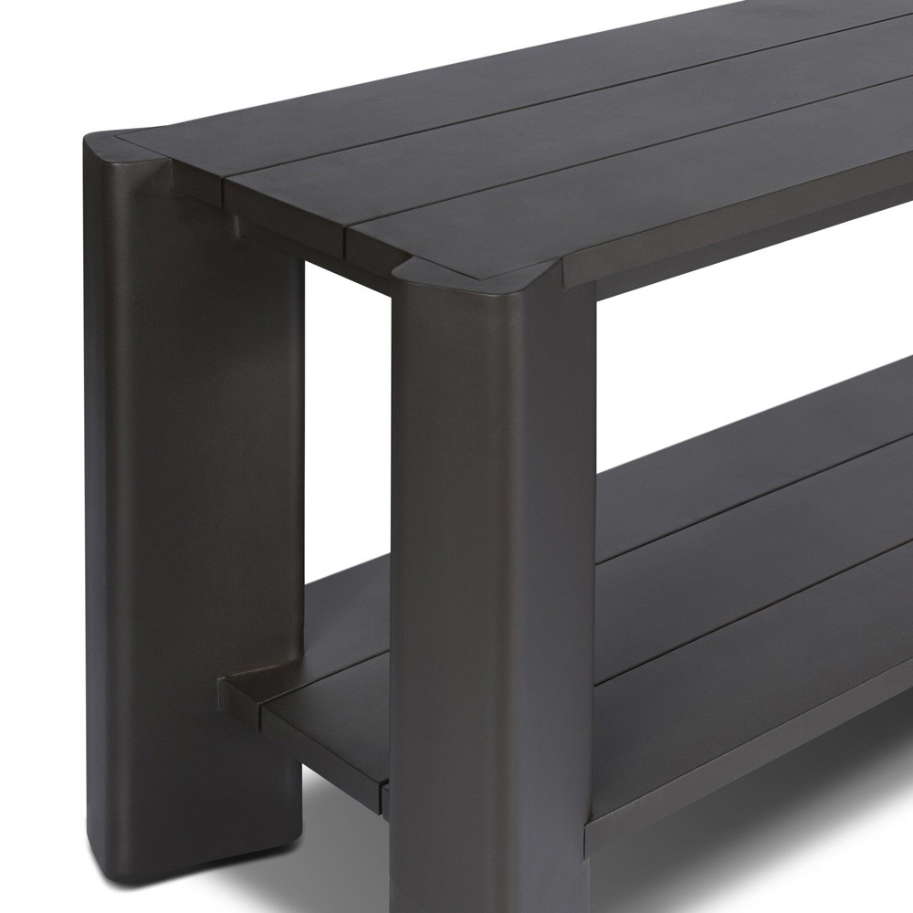 Soho Modern Classic Bronze Aluminum Rectangular Outdoor Console Table|