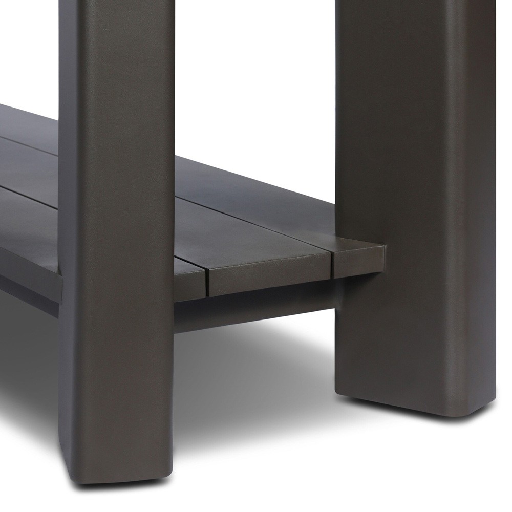 Soho Modern Classic Bronze Aluminum Rectangular Outdoor Console Table|