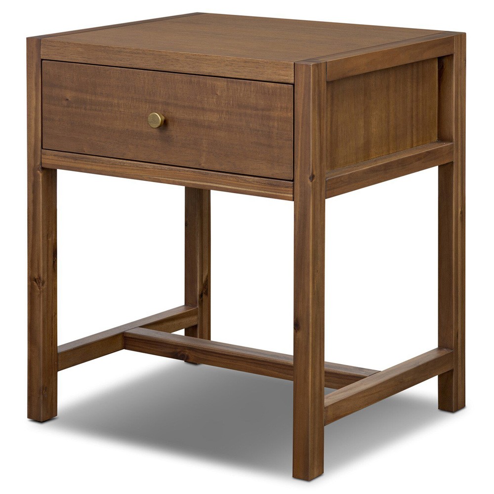 Timmy Rustic Lodge Brown Acacia Wood Small Nightstand|