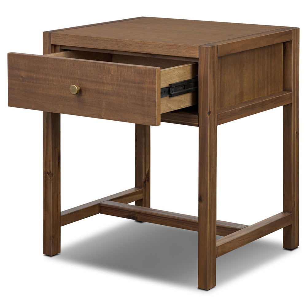 Timmy Rustic Lodge Brown Acacia Wood Small Nightstand|