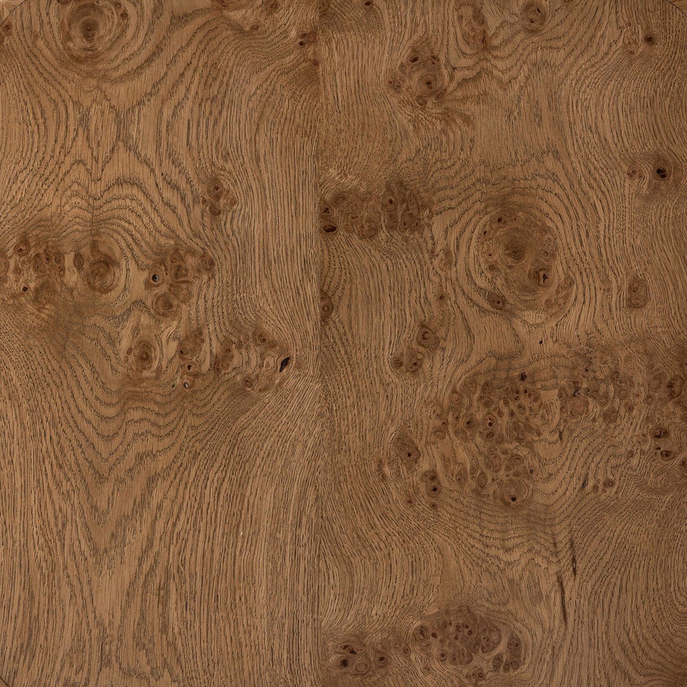 Talessi Modern Classic Brown Oak Burl Square Block End Table|