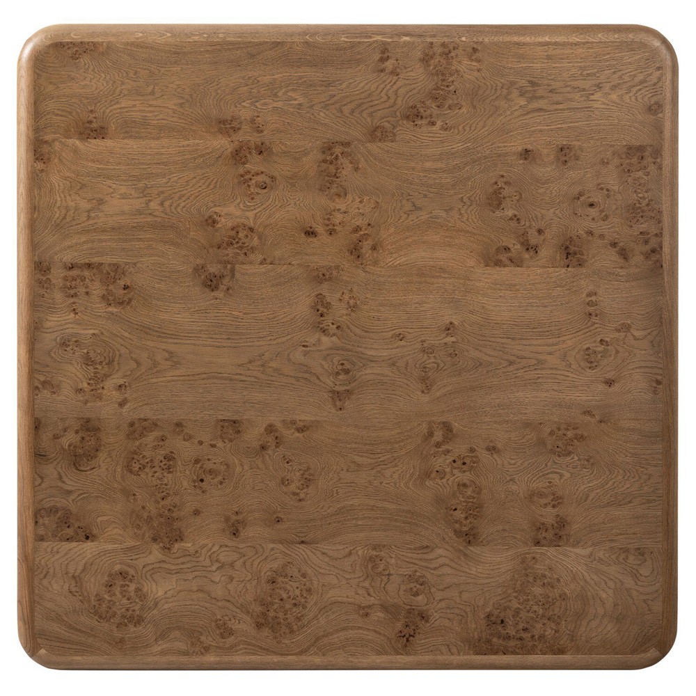 Talessi Modern Classic Brown Oak Burl Block Coffee Table|