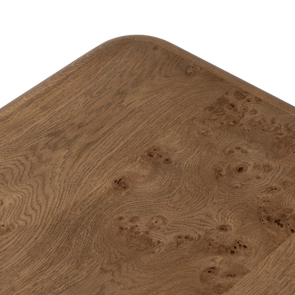 Talessi Modern Classic Brown Oak Burl Block Coffee Table|