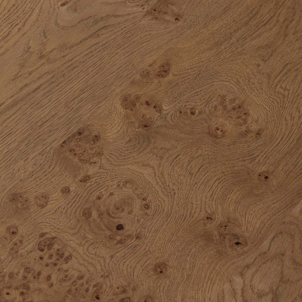 Talessi Modern Classic Brown Oak Burl Block Coffee Table|