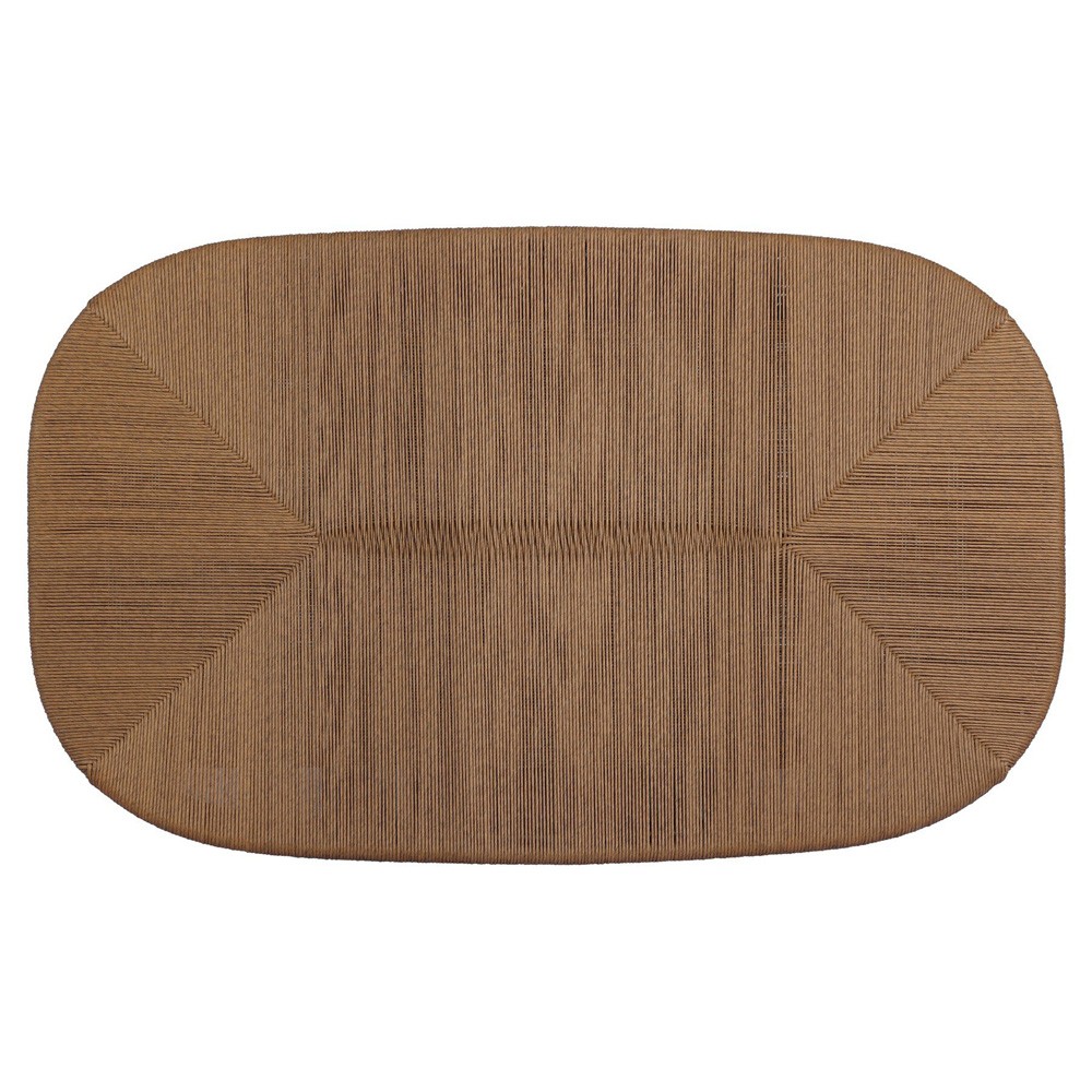 Taum Coastal Beach Brown Woven Oval Outdoor Coffee Table|