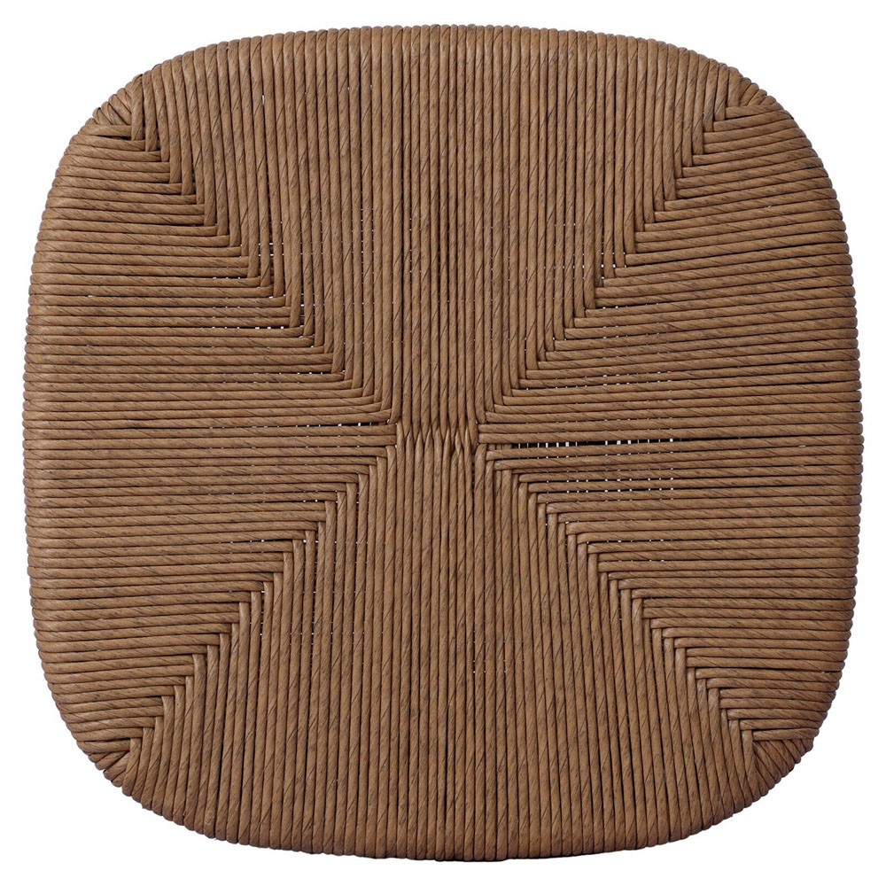 Taum Coastal Beach Brown Woven Square Outdoor Stool|