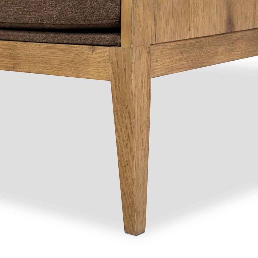 Vestavia Coastal Beach Brown Performance Aged Oak Woven Wing Chair|