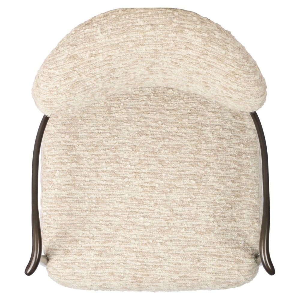 Norah Updated Traditional Cream Boucle Bronze Iron Arm Chair|