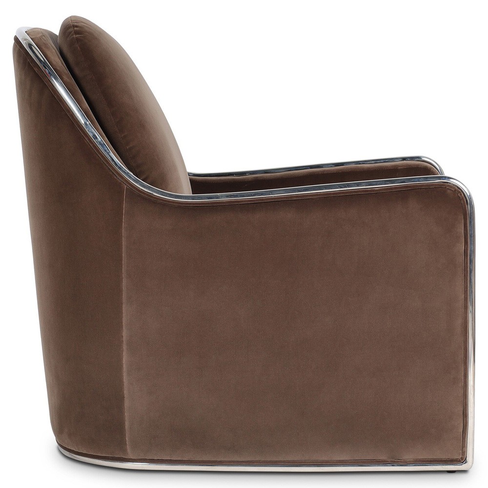 Viora Modern Classic Brown Velvet Performance Arm Chair|