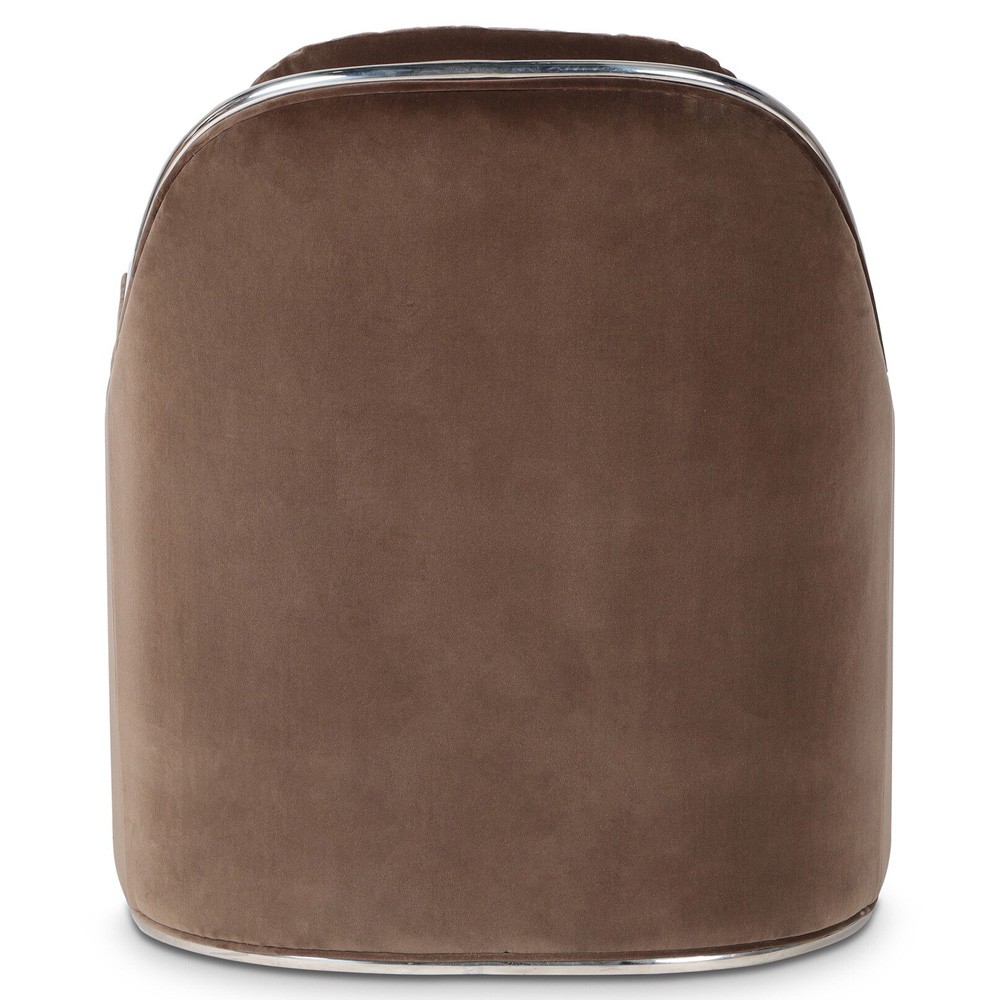 Viora Modern Classic Brown Velvet Performance Arm Chair|