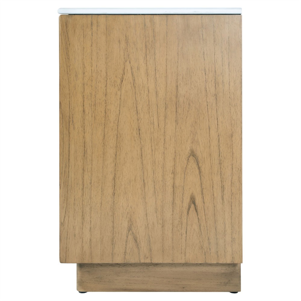 Alixane Modern Classic White Quartz Light Brown Wood Single Vanity Sink - 48"|