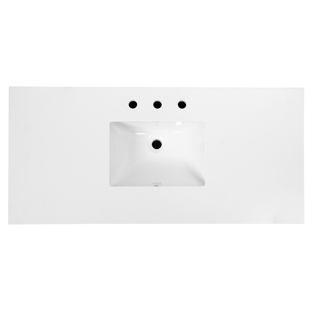 Colombe Traditional White Quartz Dark Brown Wood Single Vanity Sink - 48"|