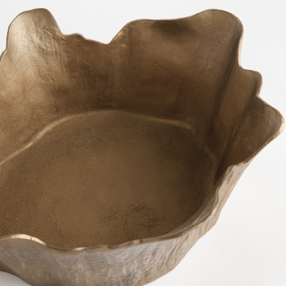 Benedicto French Country Antique Brass Aluminum Decorative Bowl|