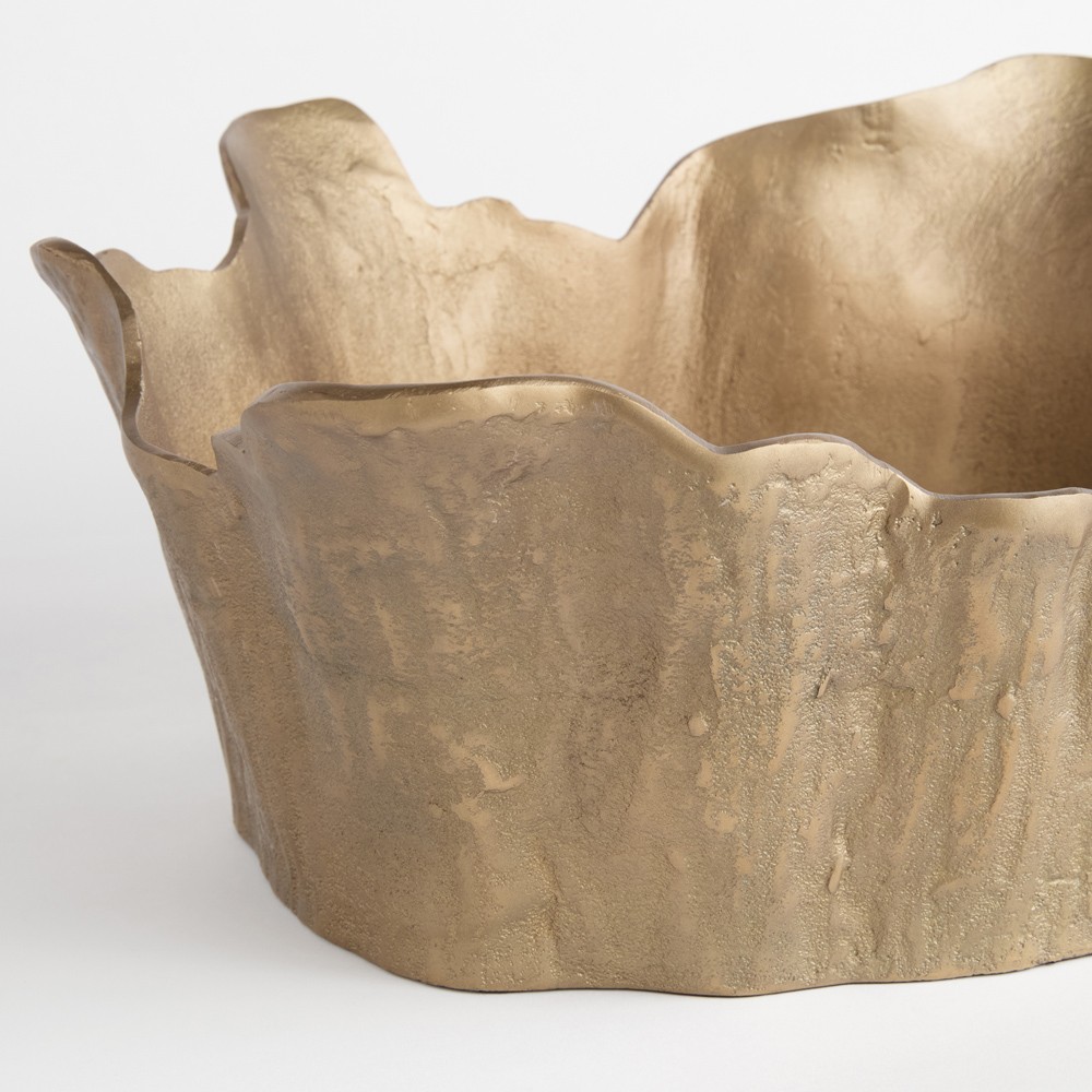 Benedicto French Country Antique Brass Aluminum Decorative Bowl|