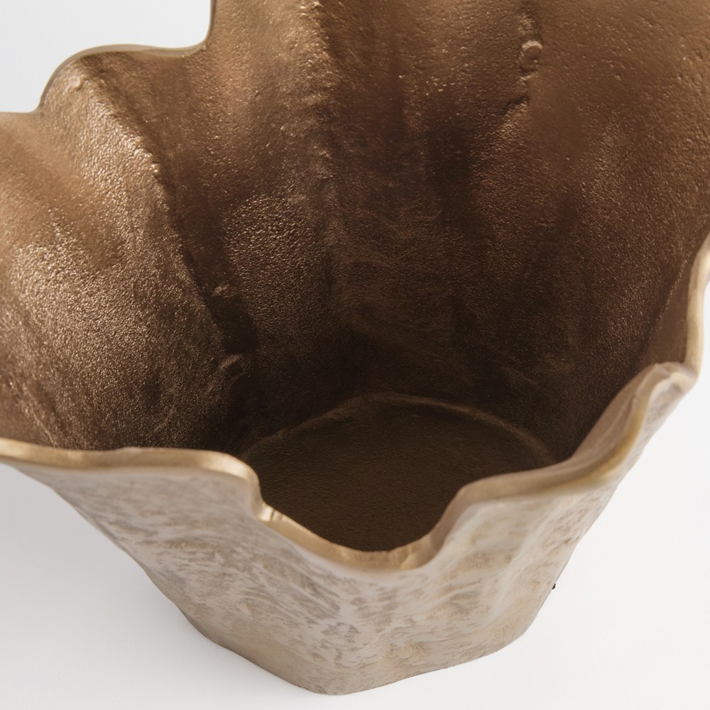 Benedicto French Country Antique Brass Aluminum Decorative Table Vase|