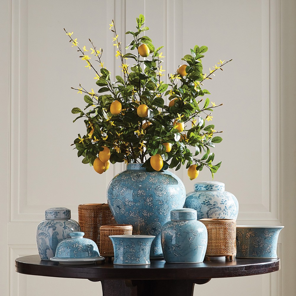 Arles French Country 31" Faux Lemon Branches - Set of 4|