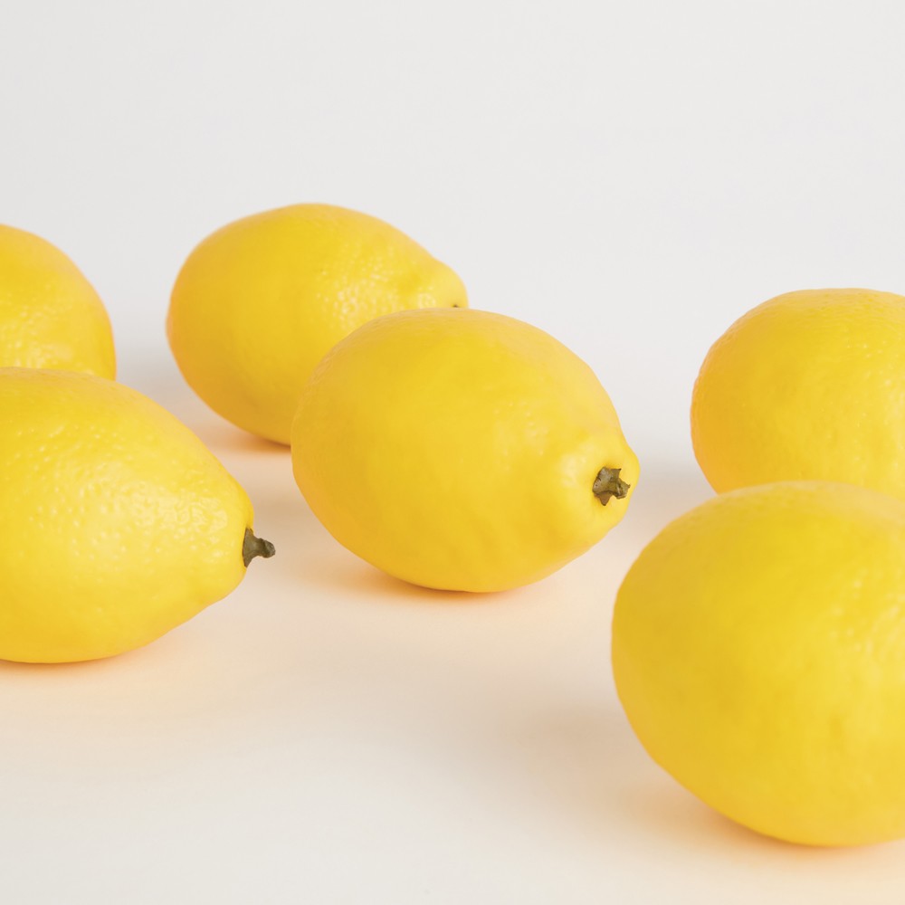 Coleson Updated Traditional Yellow Faux Decorative Lemons - Set of 6|