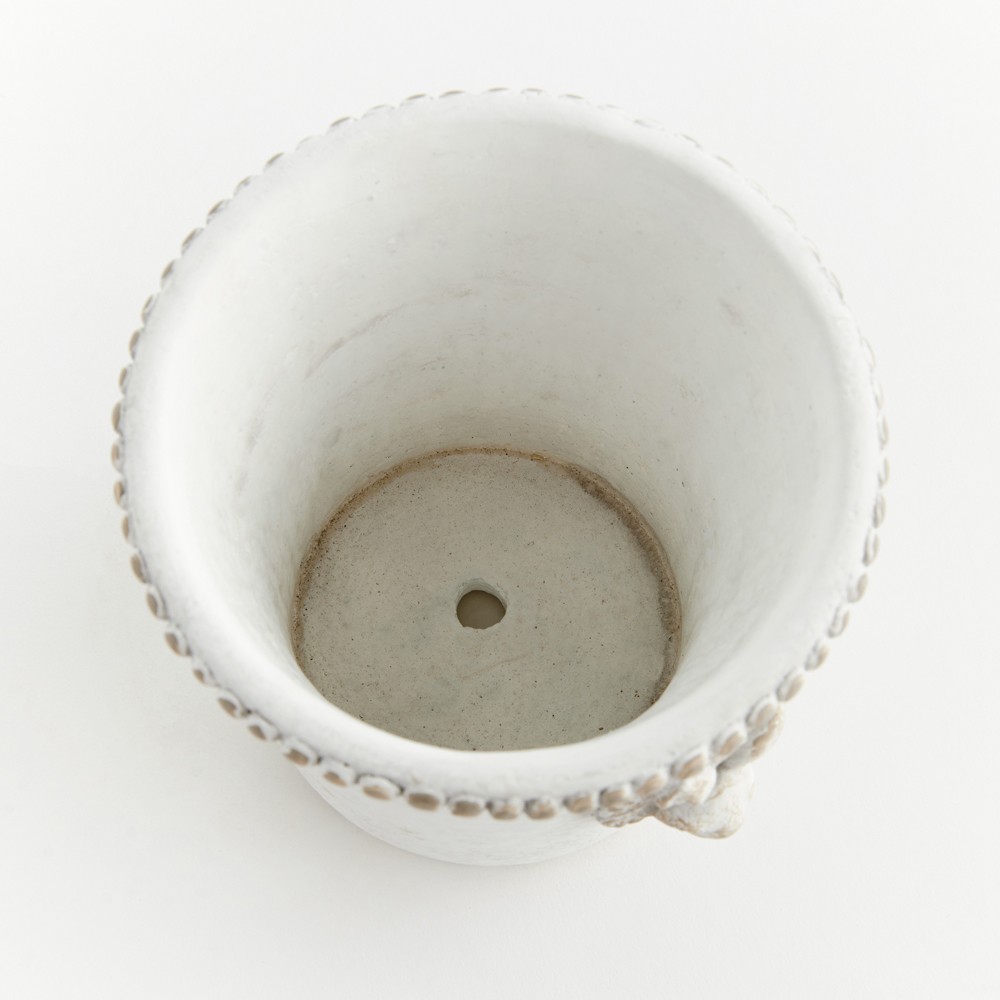 Celia French Country White Rabbit Medallion Outdoor Planter - Medium|