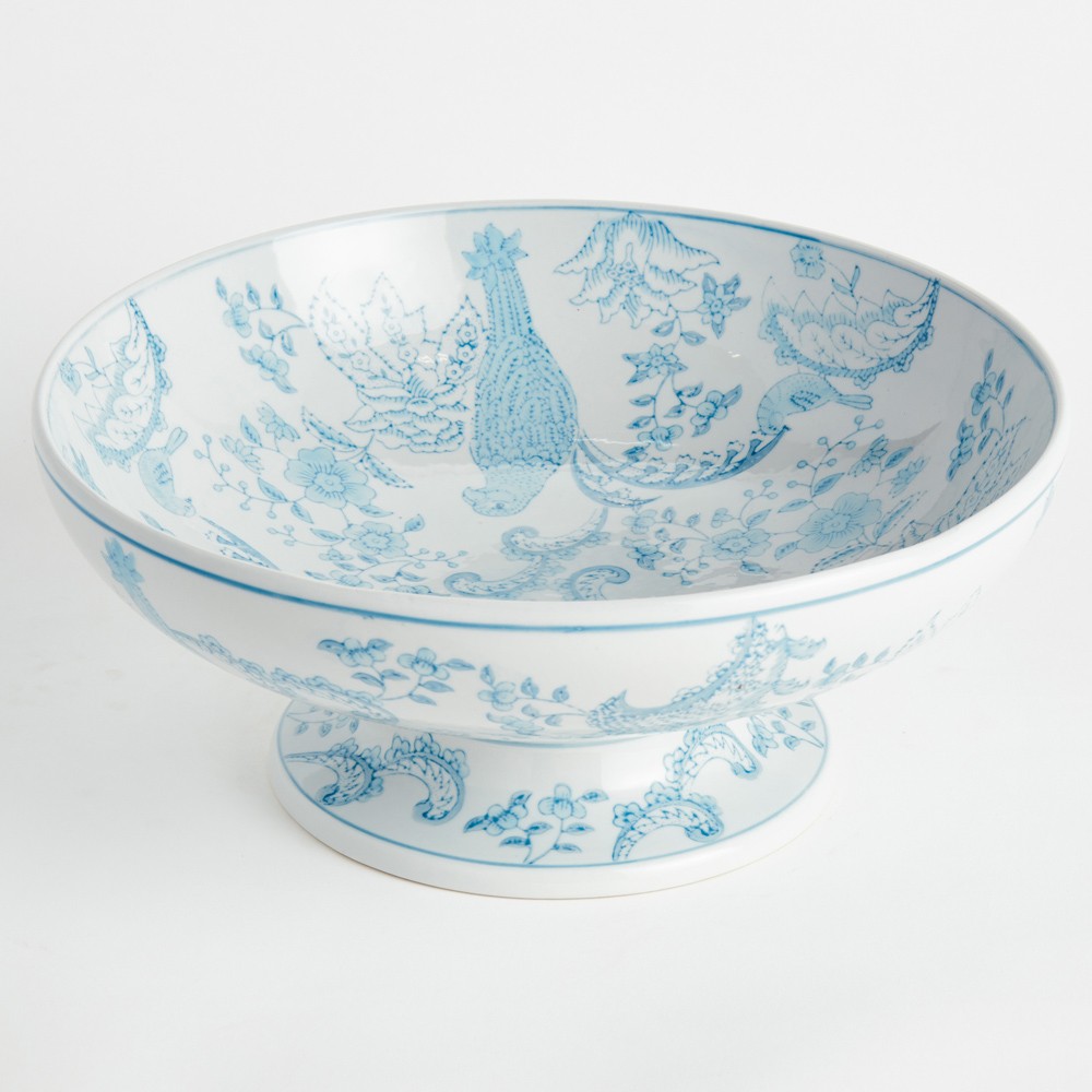 Salvatore French Country Light Blue Porcelain Decorative Bowl|