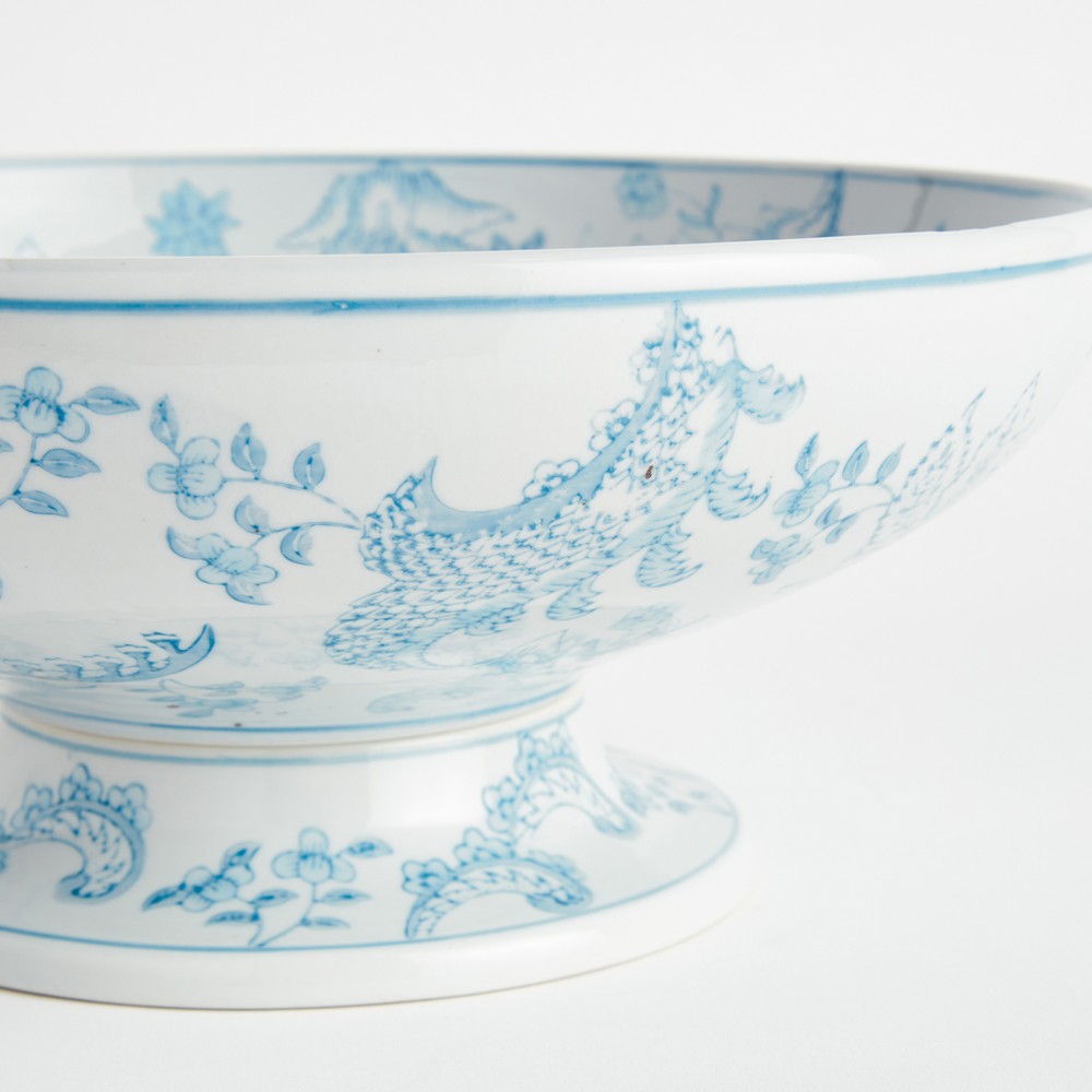 Salvatore French Country Light Blue Porcelain Decorative Bowl|