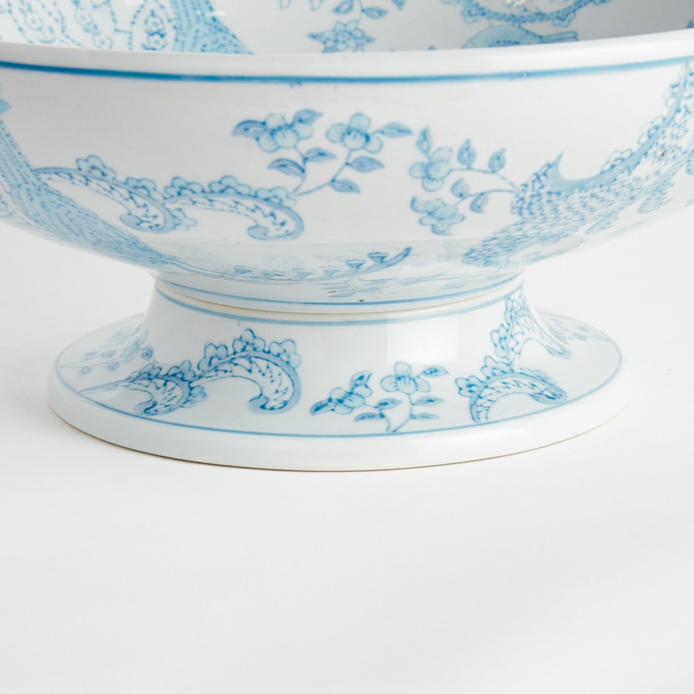 Salvatore French Country Light Blue Porcelain Decorative Bowl|