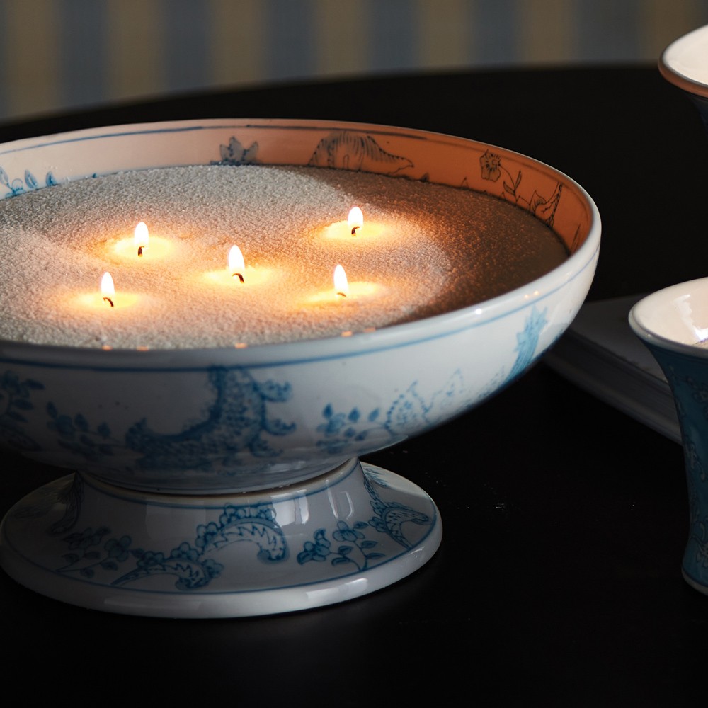 Salvatore French Country Light Blue Porcelain Decorative Bowl|