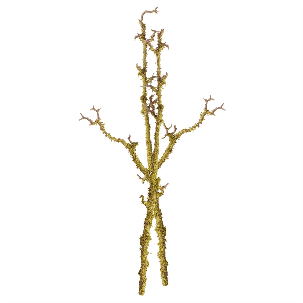 Loire French Country Green Faux Lichen Moss Branch - Set of 2|