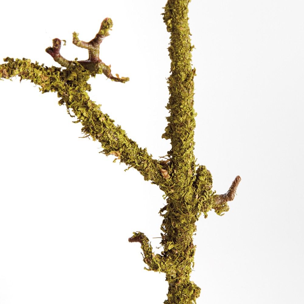 Loire French Country Green Faux Lichen Moss Branch - Set of 2|