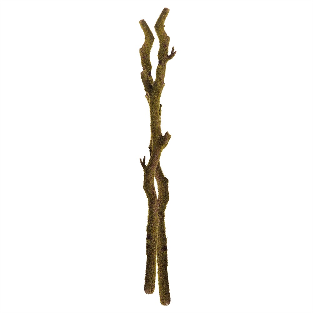 Zechariah Updated Traditional Green Faux Moss Branch - Set of 2|