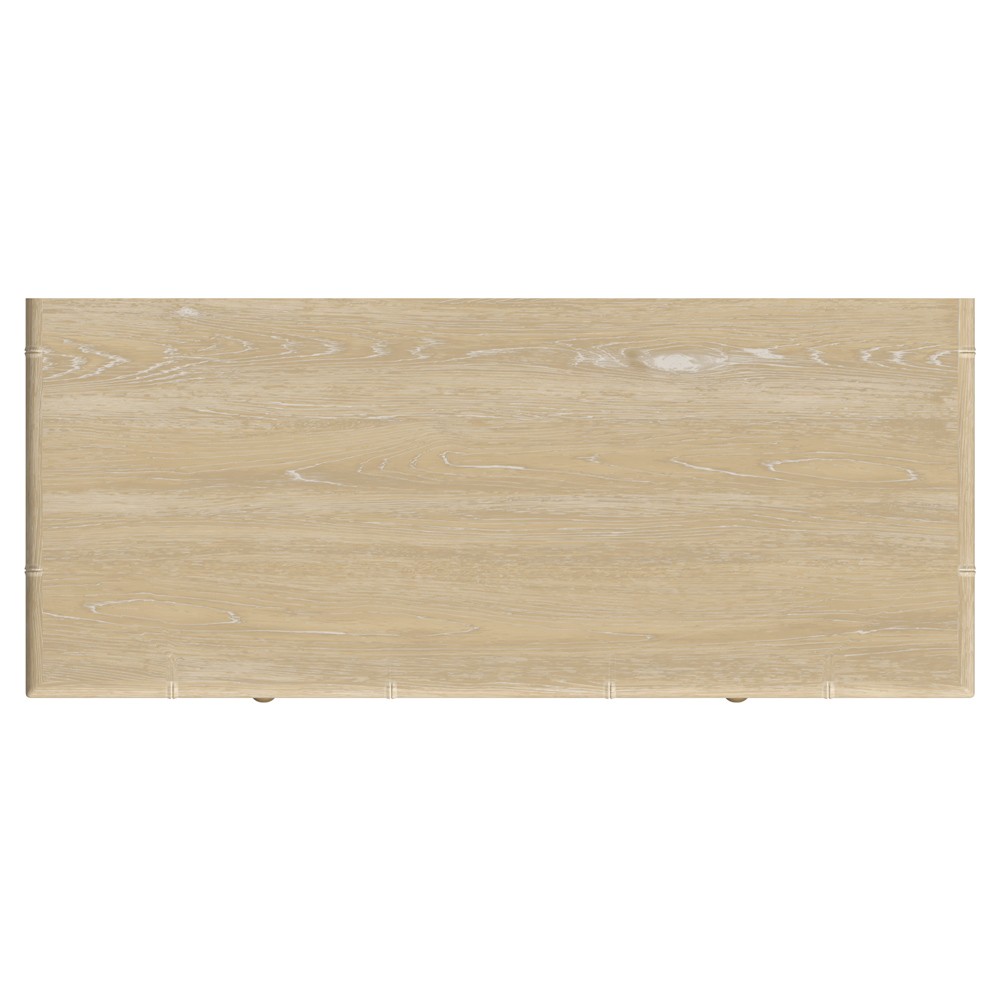 Melvin Updated Traditional Beige Wood Scalloped Bachelor Chest|