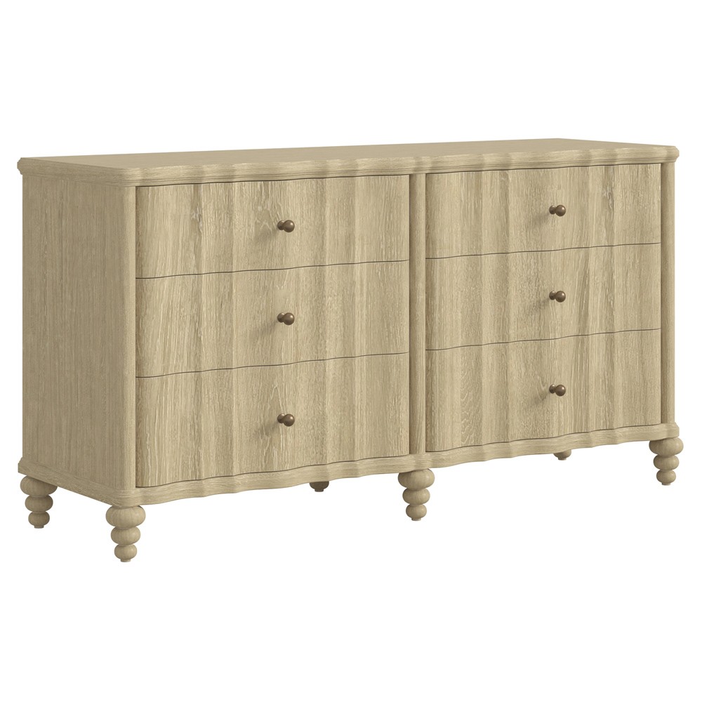 Eren Updated Traditional Beige Wood Double Dresser|