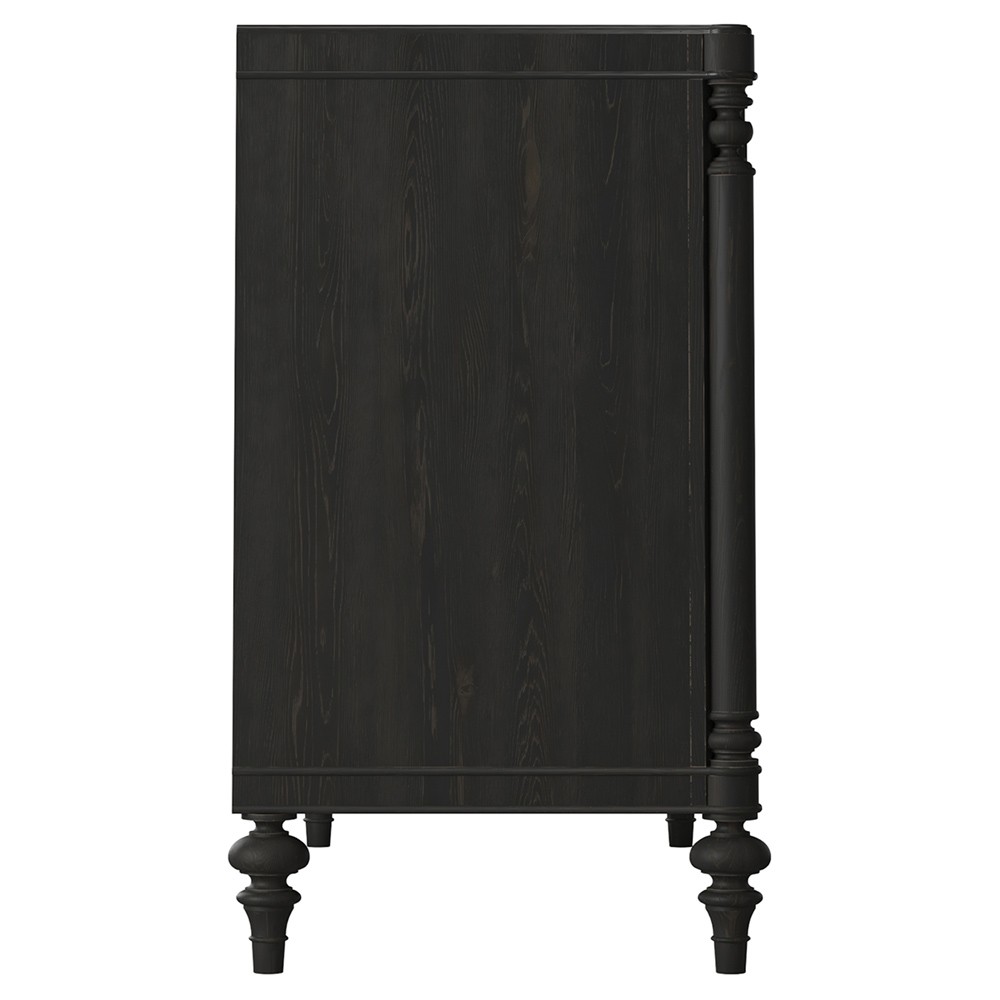 John Updated Traditional Black Pine Wood Bachelor Chest|