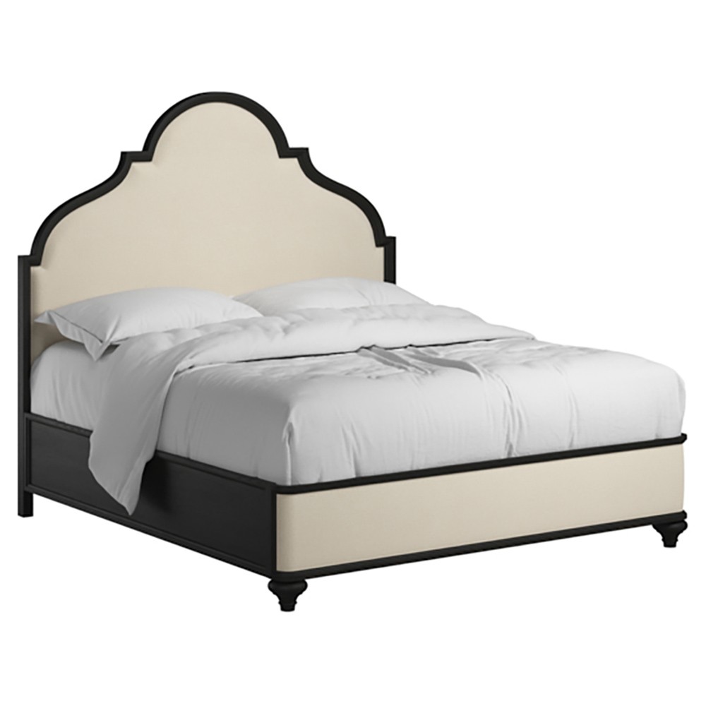Benny French Country Black Pine Wood Bed - Queen|