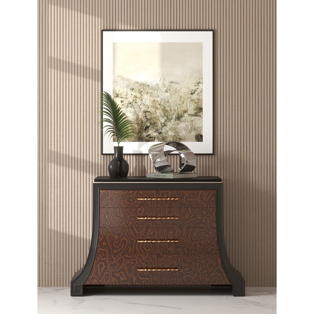 Gatlin Modern Classic Burl Wood Bachelor Chest|