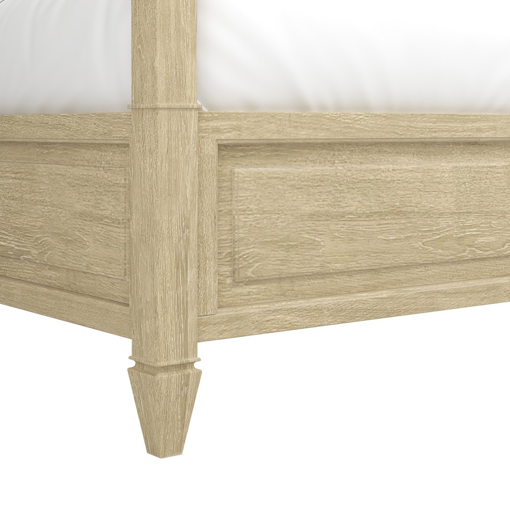 Gatlin Updated Traditional Beige Wood Four Poster Bed - King|