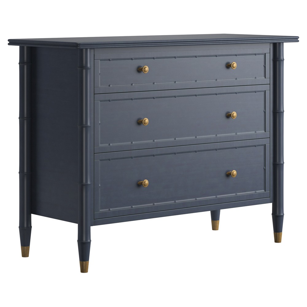 Zaylen Updated Traditional Blue Wood Bachelor Chest|