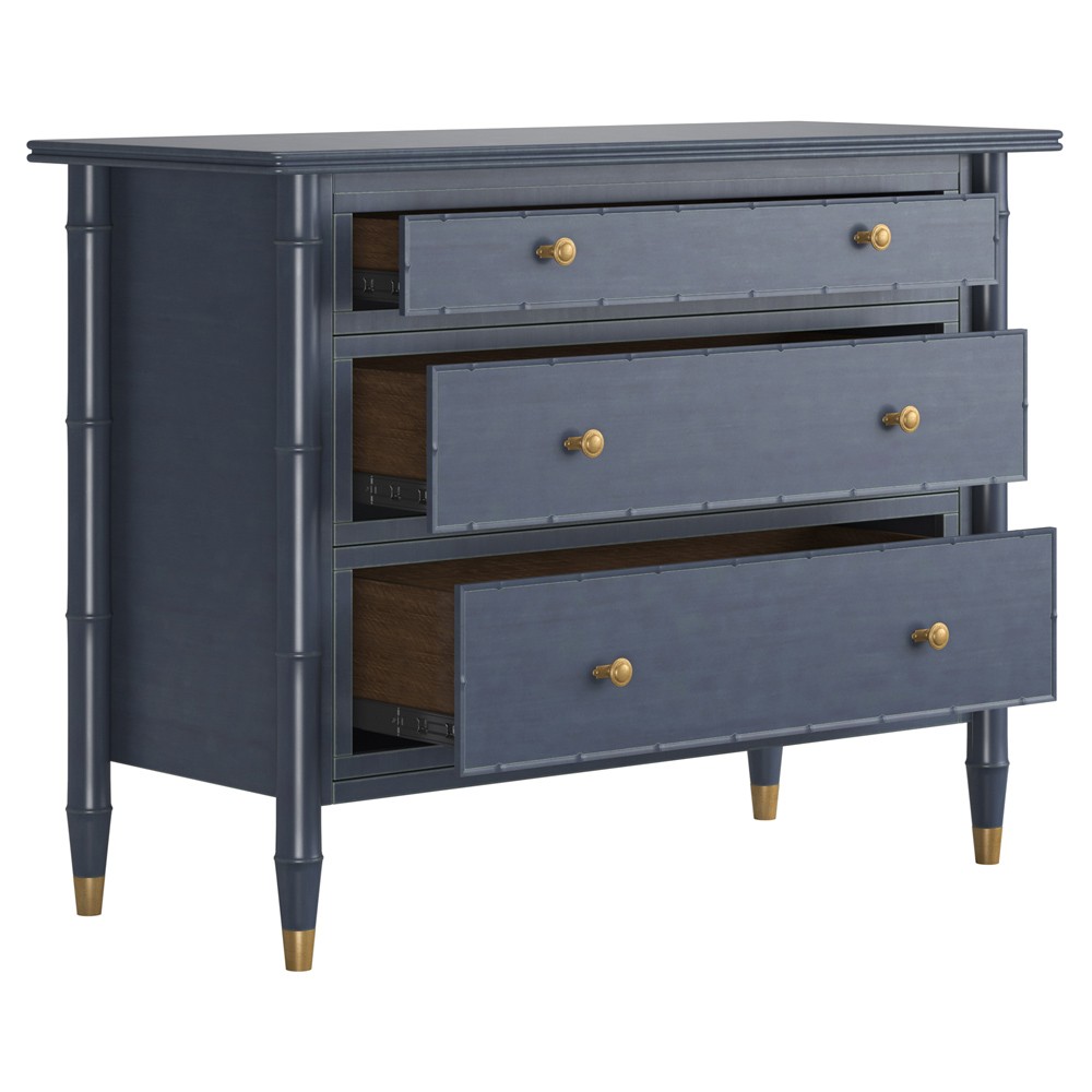 Zaylen Updated Traditional Blue Wood Bachelor Chest|