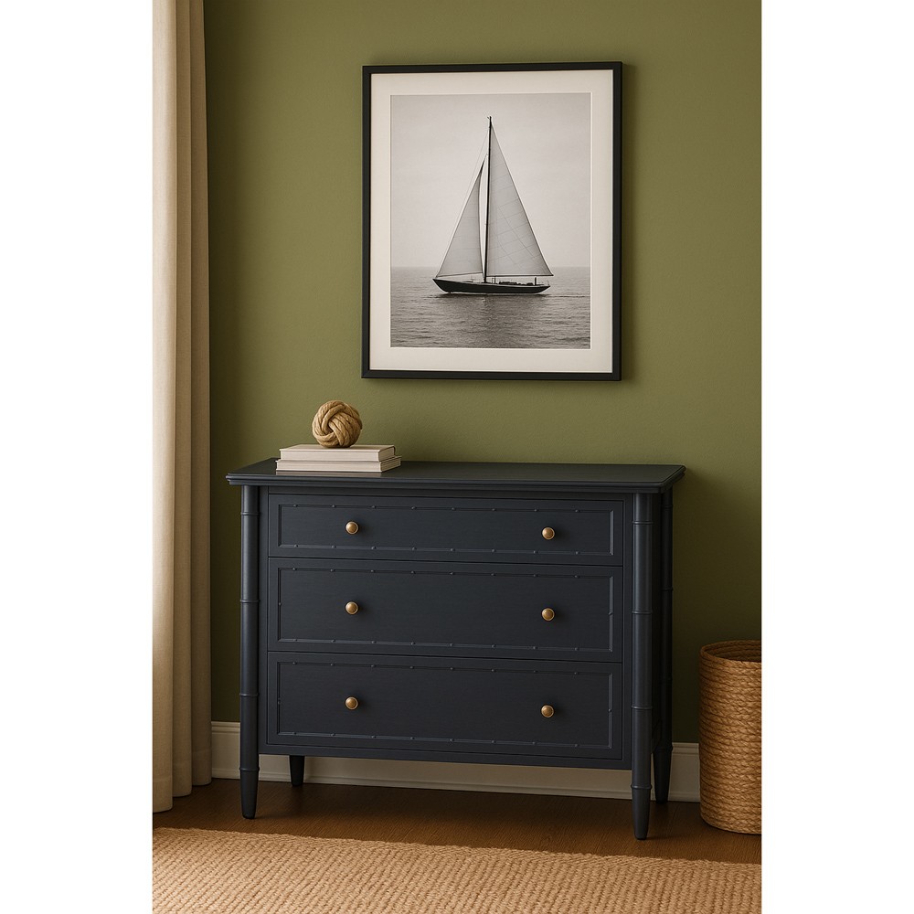 Zaylen Updated Traditional Blue Wood Bachelor Chest|