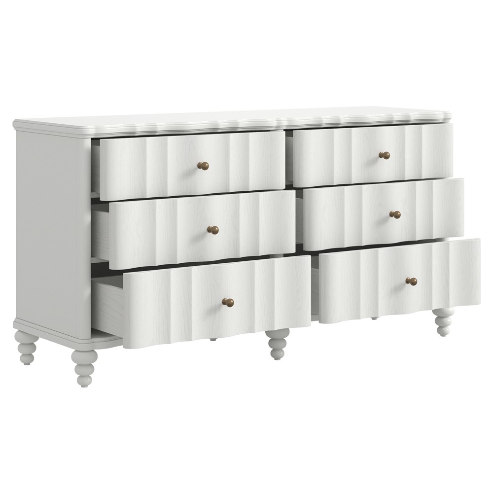 Eren Updated Traditional White Wood Double Dresser|