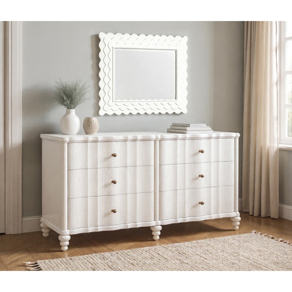 Eren Updated Traditional White Wood Double Dresser|