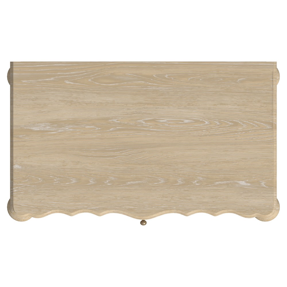 Eren Coastal Beach Light Brown Wood Wide Nightstand|