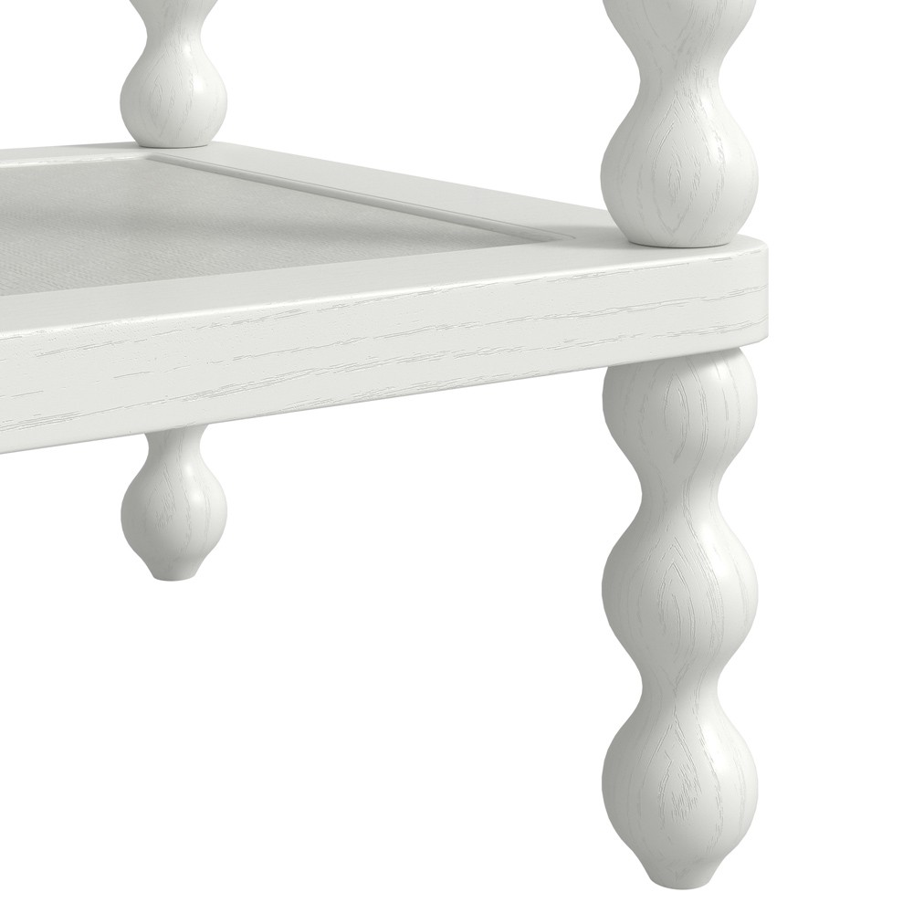 Bryer Modern Classic White Wood Spindle Nightstand|